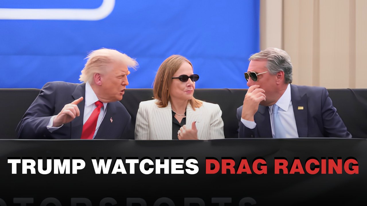 President Trump Watches Drag Racing at General Motors Proving Ground in Michigan