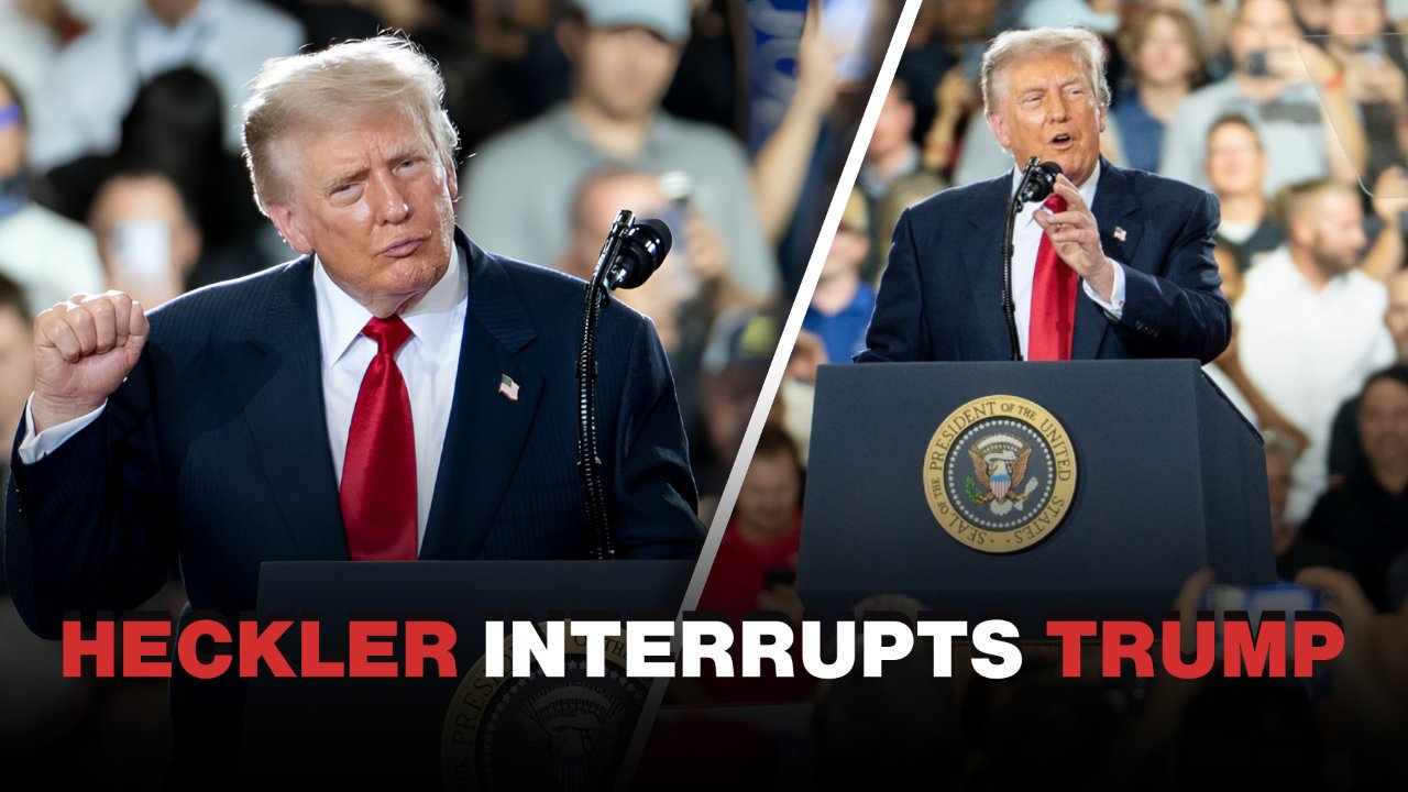Trump Faces Heckler During Michigan Speech, Fires Back: 'He's a Communist’