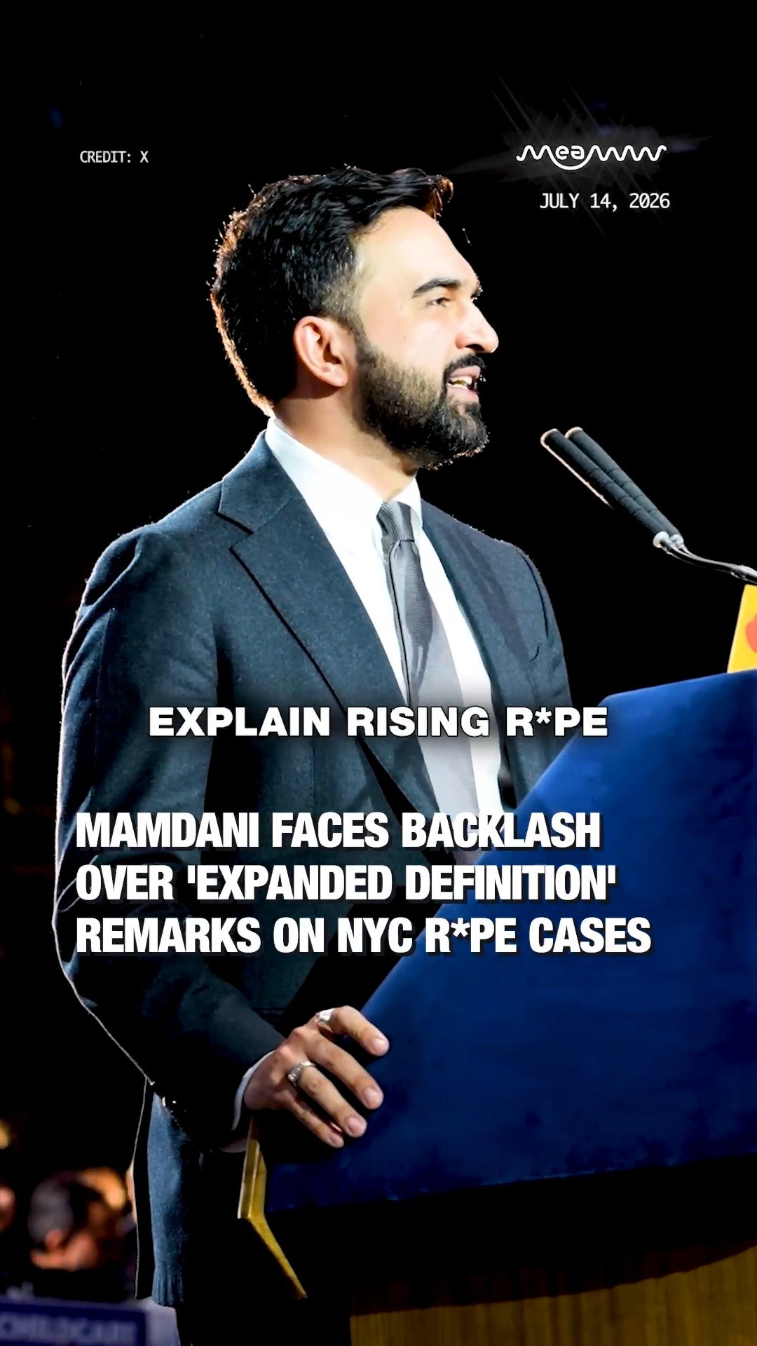Mayor Zohran Mamdani Faces Backlash Over NYC R*pe Statistics & Definition Remarks