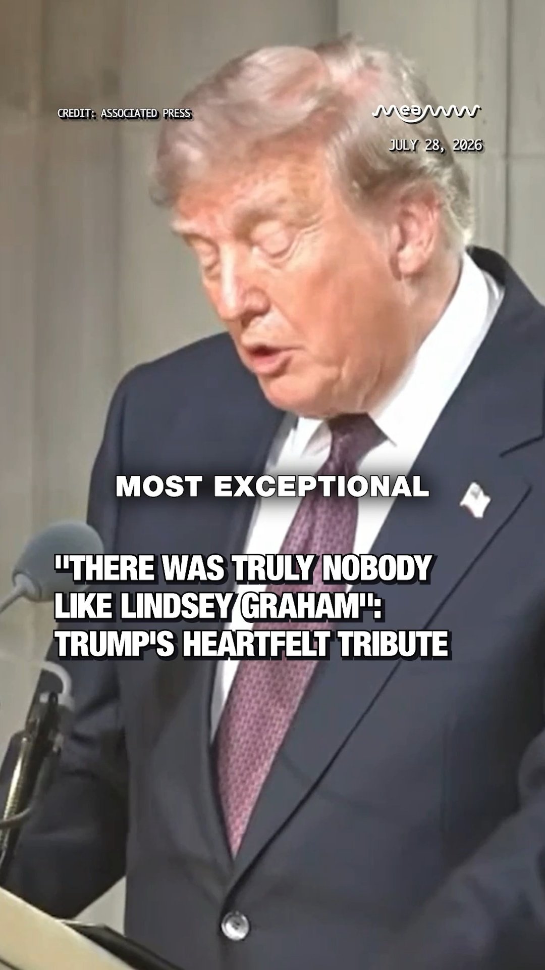 "There Was Truly Nobody Like Lindsey Graham": Trump's Heartfelt Tribute.
