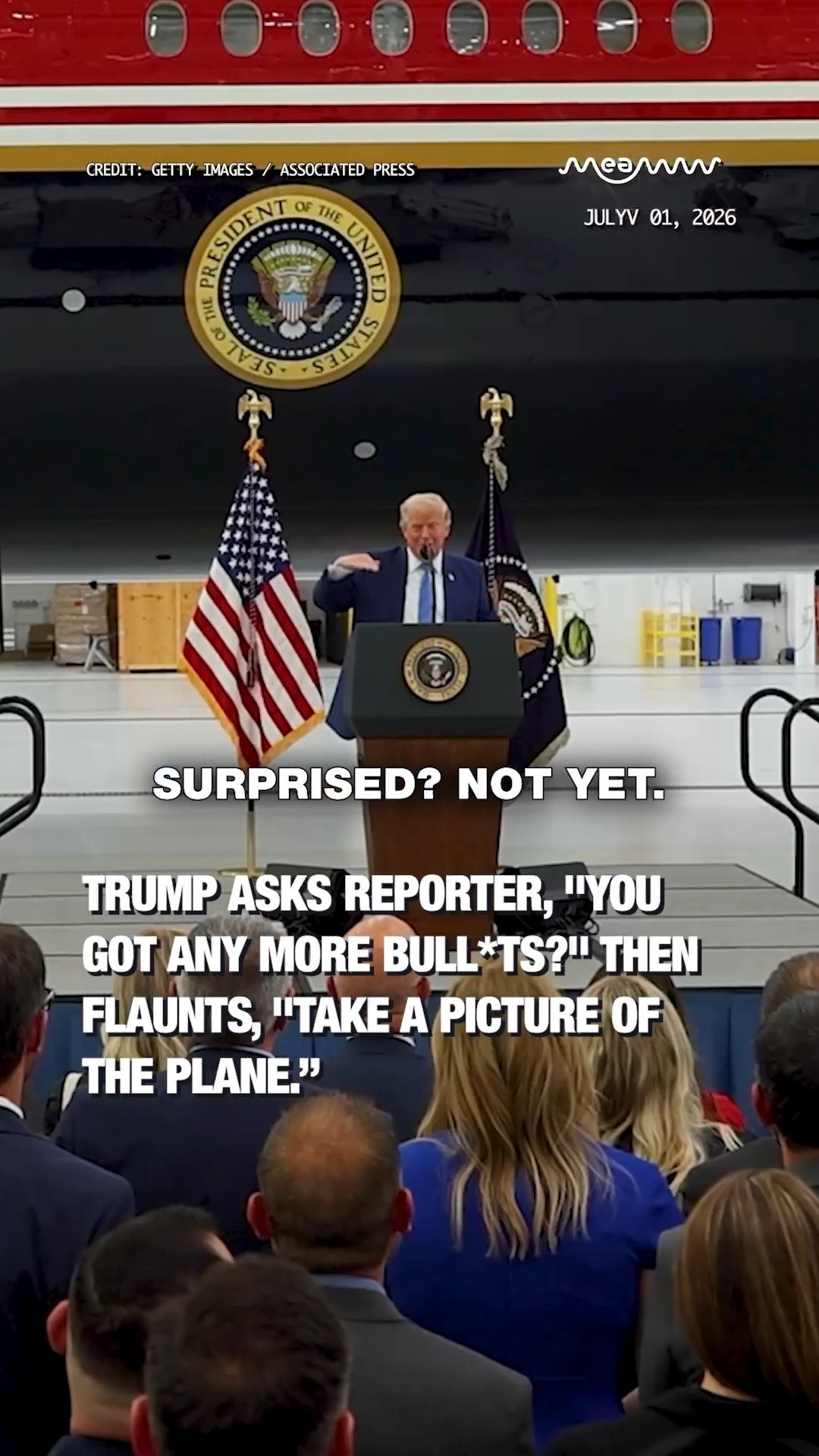 Trump Asks Reporter "You Got Any More Bullets?" Before New Air Force One Takeoff