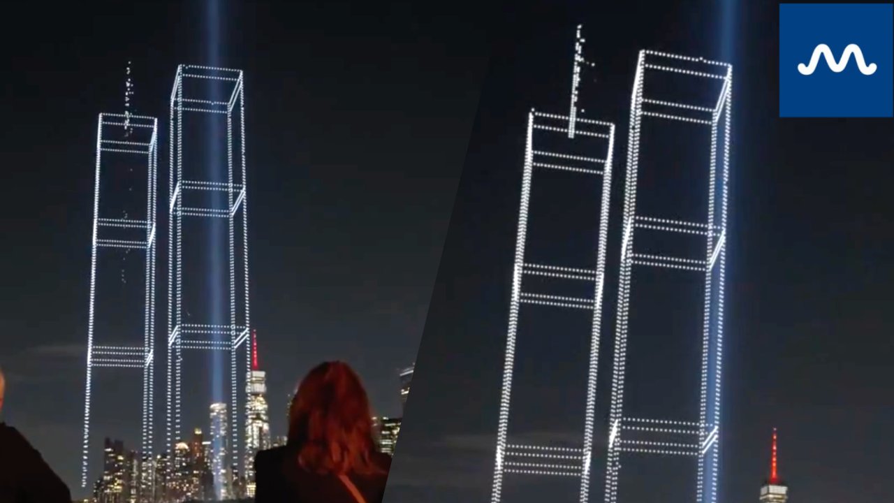 2,977 Drones Re-Create Twin Towers Over NYC to Honor 9/11 Victims
