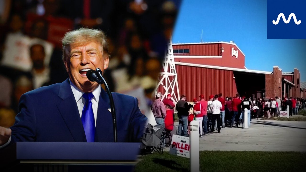 Supporters look forward to President Trump's rally in Grand Island of Nebraska