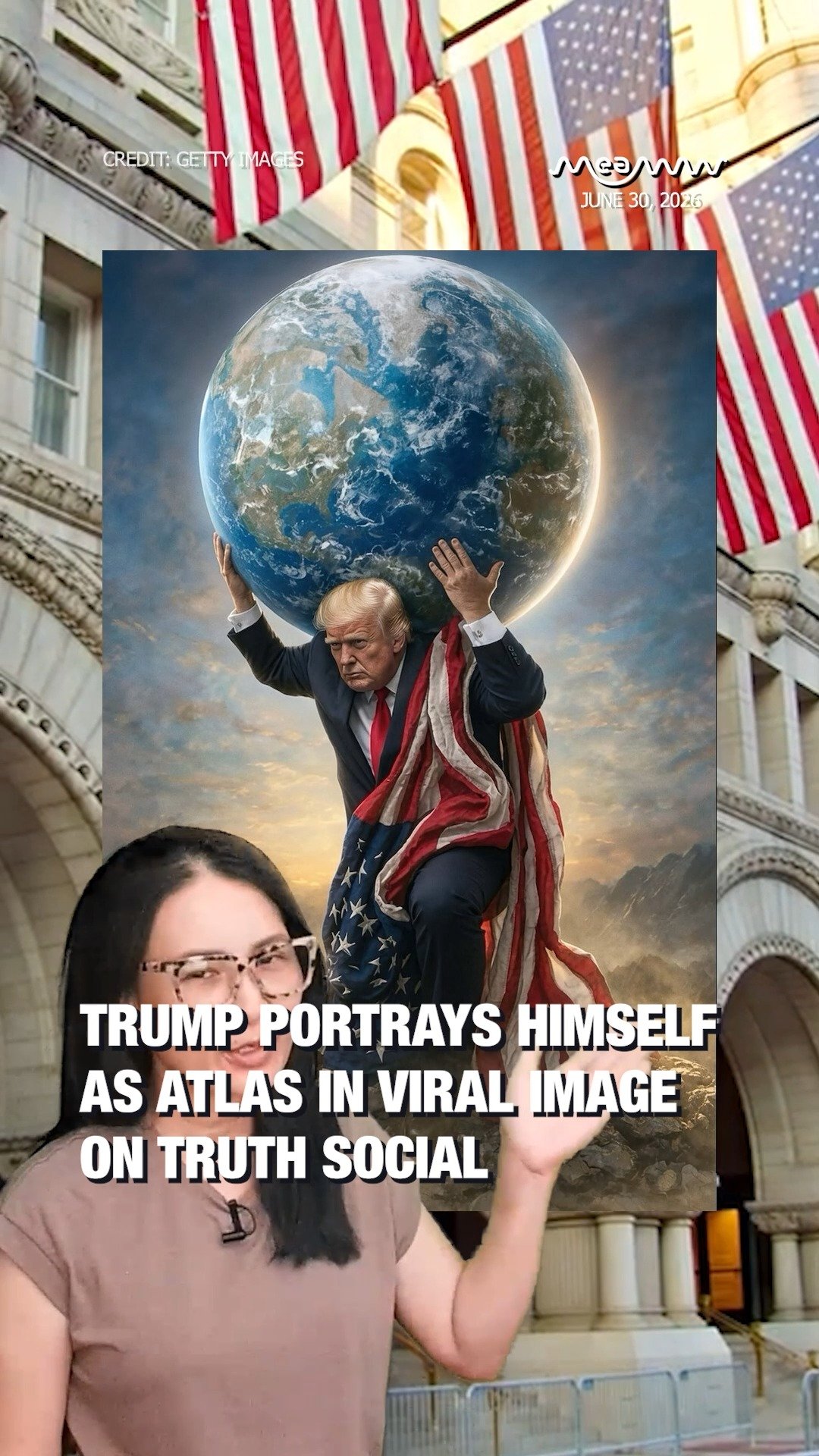 Trump Portrays Himself as Atlas in Viral Image on Truth Social
