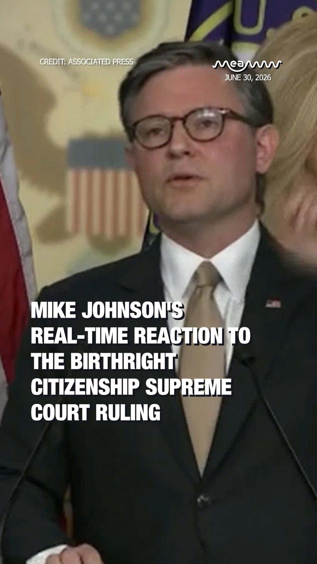 Watch Speaker Mike Johnson React in Real Time to Supreme Court Birthright Citizenship Ruling