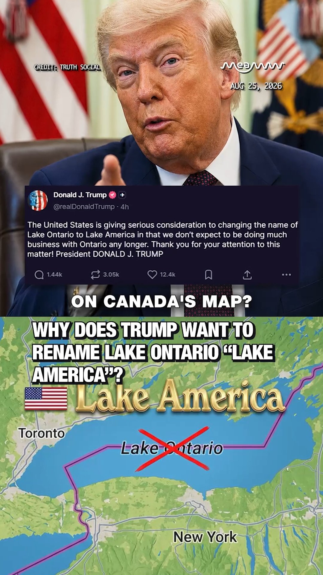 Why Does Trump Want to Rename Lake Ontario “Lake America”?