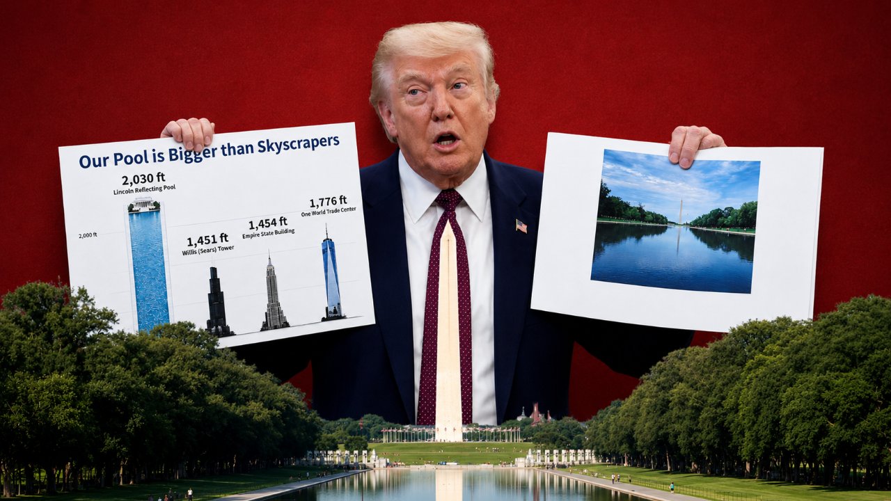 "Higher Than Skyscrapers" - Trump's Reflecting Pool Boast Is the Most Viral Presidential Moment of the Week