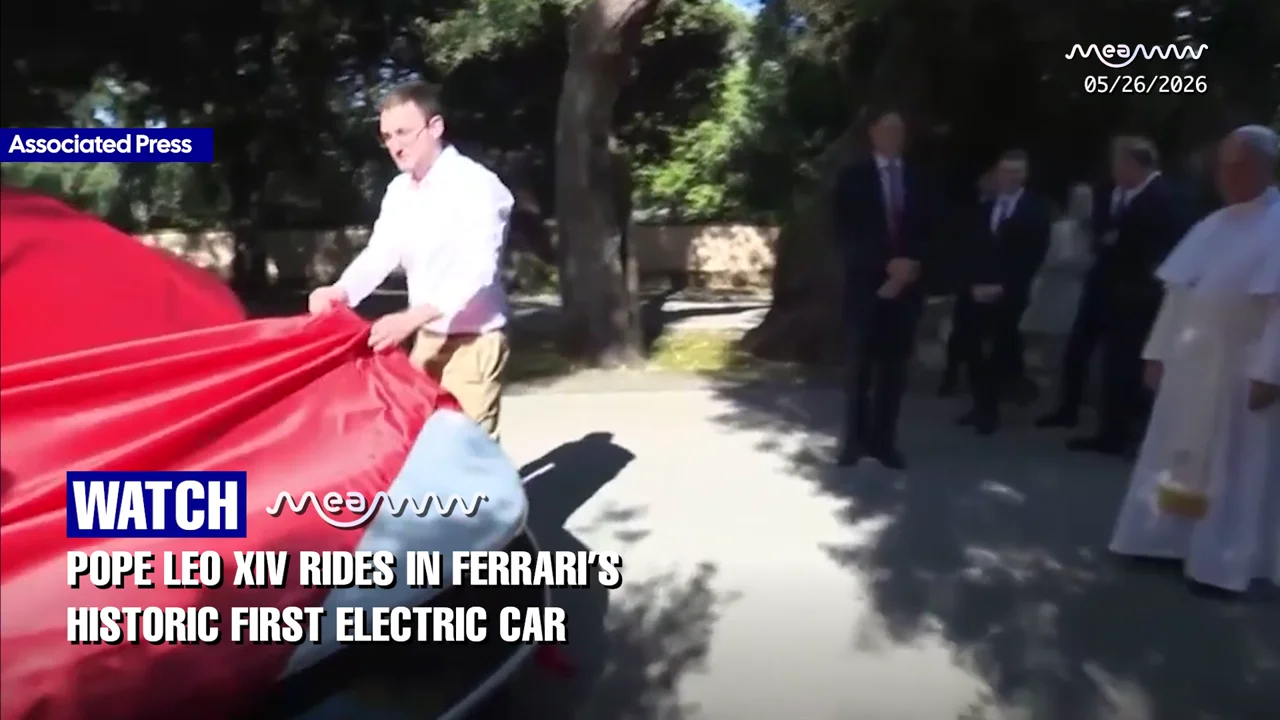 WATCH: Pope Leo XIV Spotted Inside Ferrari's First Electric Supercar