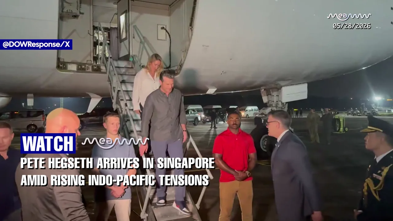 WATCH: Pete Hegseth Touches Down in Singapore For Key Security Talks
