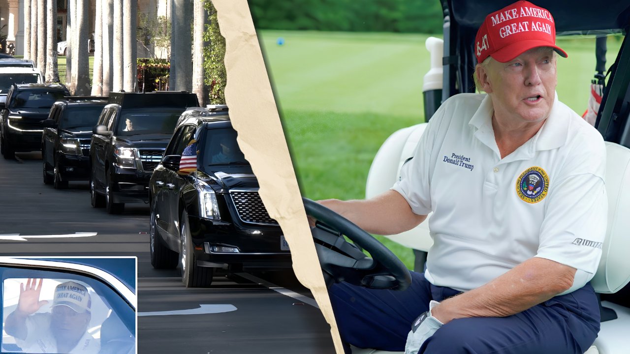 WATCH! : Trump Departs For Sterling Golf Club Amid Crucial Iran Peace Talks
