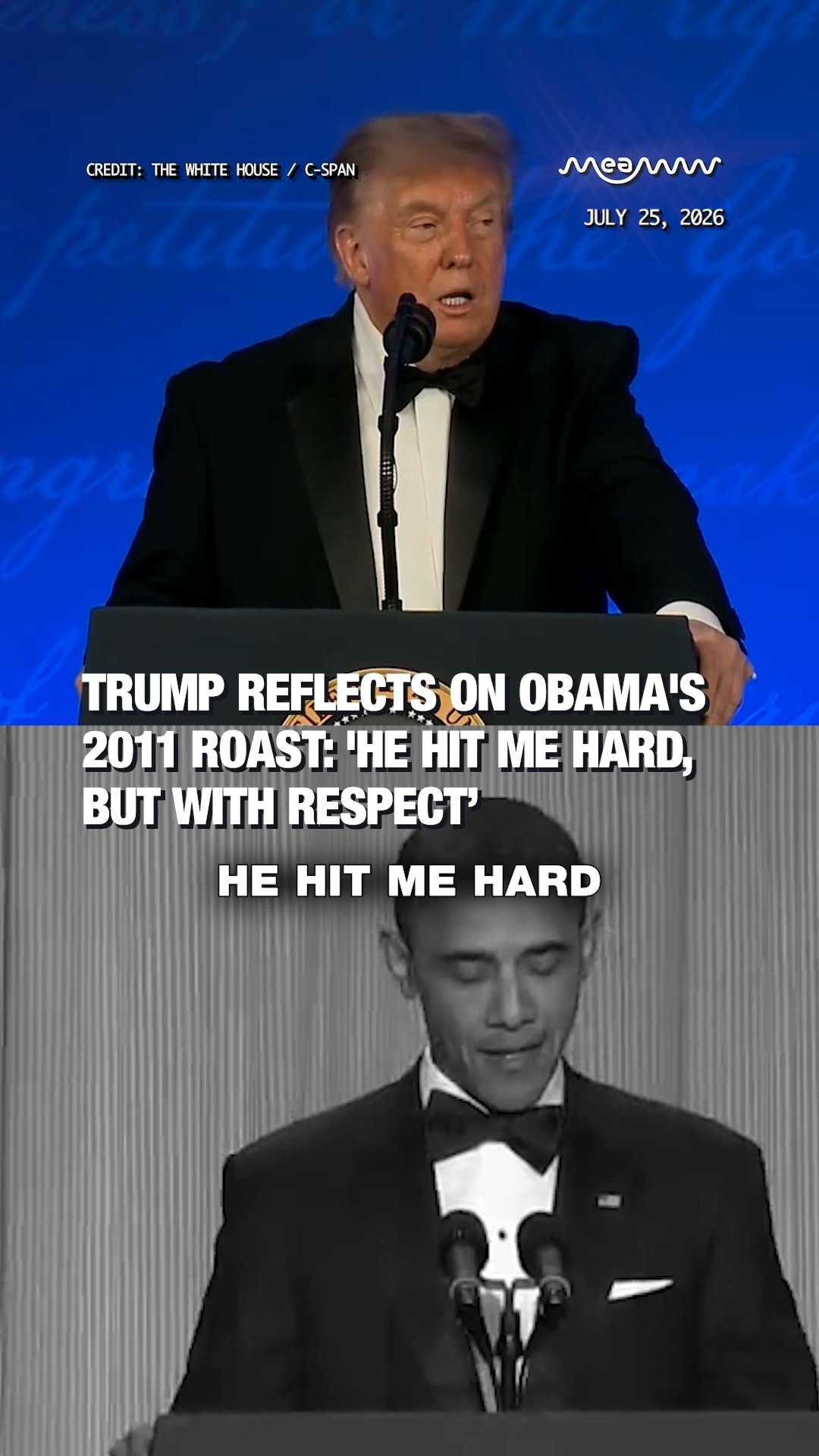 Trump Reflects on Obama's 2011 Roast: 'He Hit Me Hard, But With Respect’