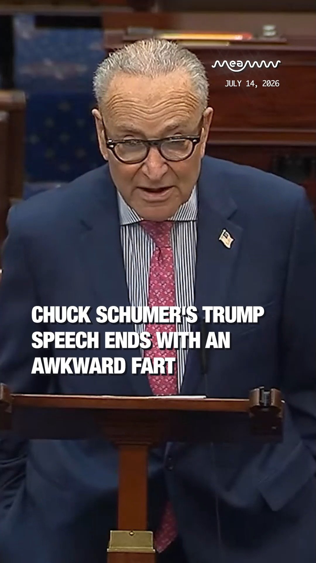 Chuck Schumer's Trump Speech Ends With an Awkward Fart