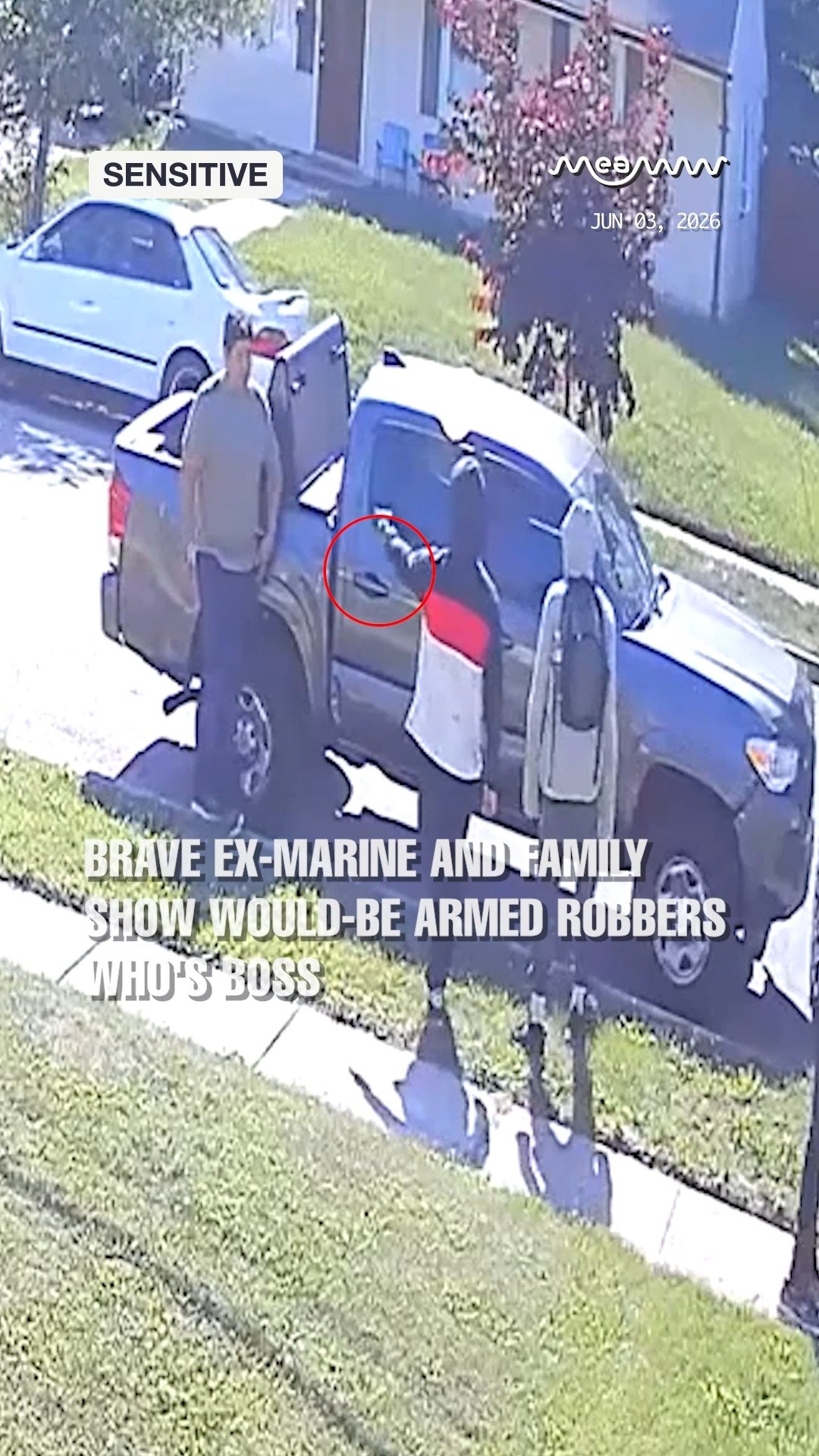 Brave Ex-Marine and Family Show Would-Be Armed Robbers Who's Boss