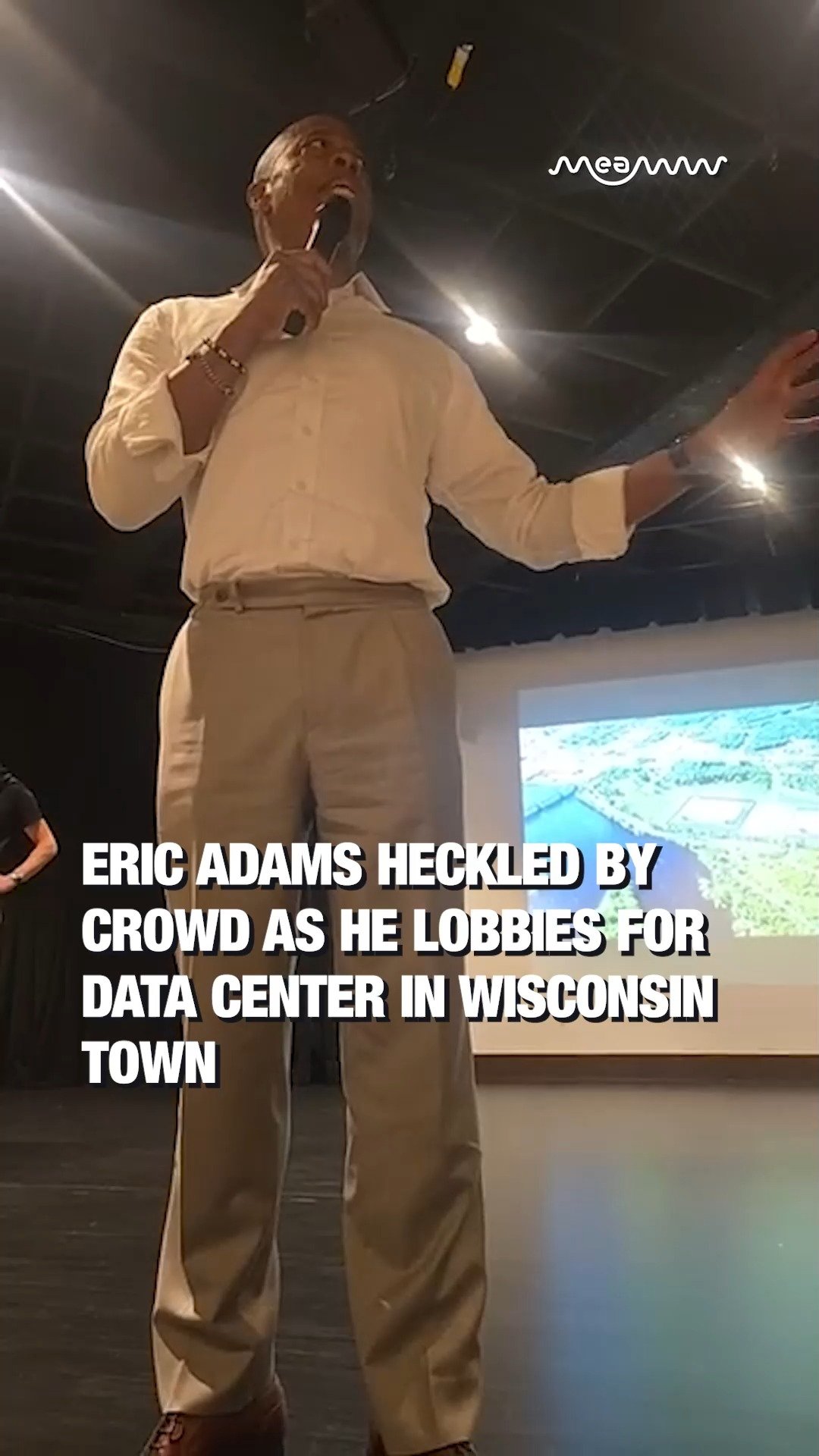 Eric Adams Heckled by Crowd as He Lobbies for Data Center in Wisconsin Town
