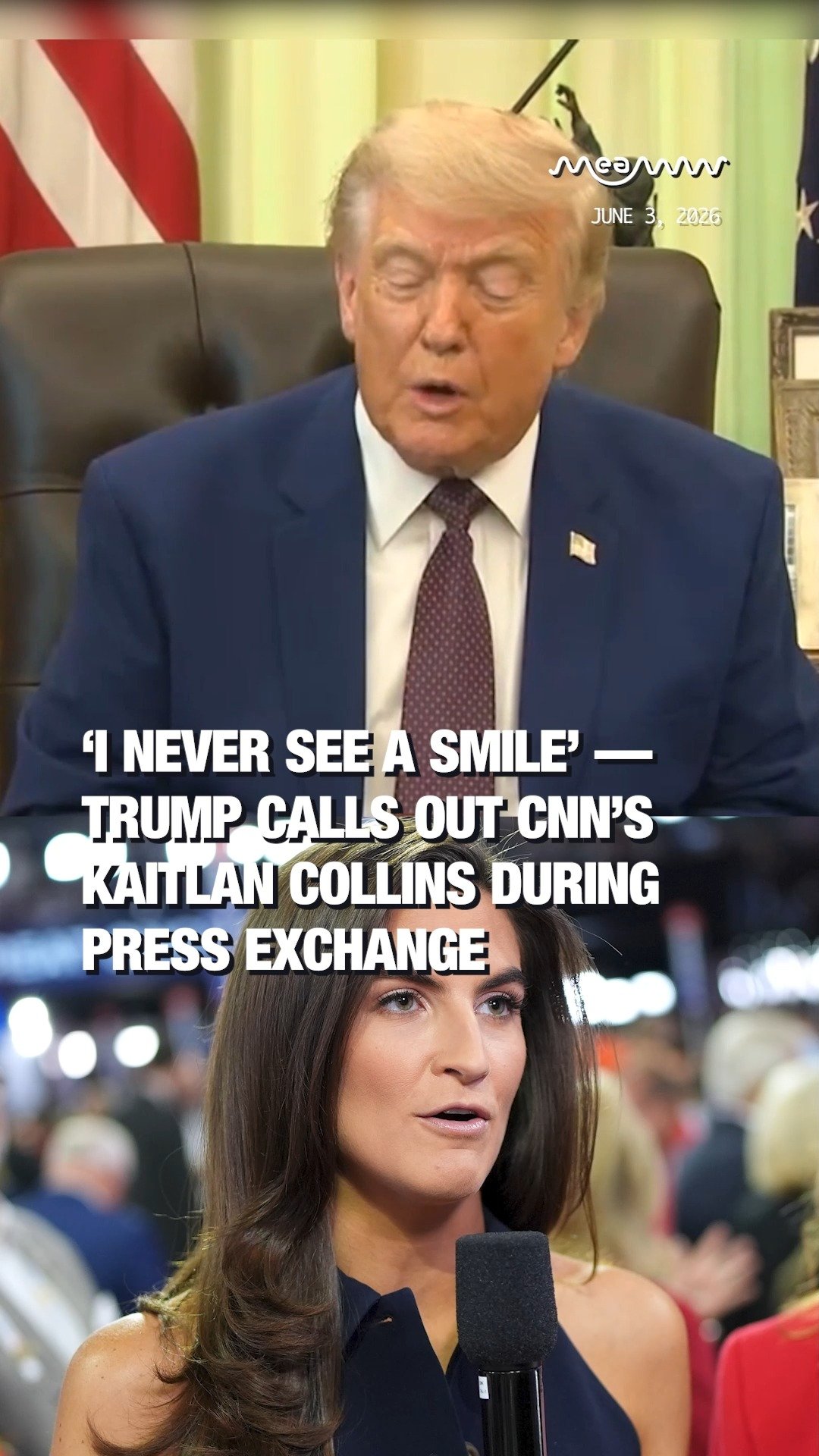 ‘I Never See a Smile’ — Trump Calls Out CNN’s Kaitlan Collins During Press Exchange