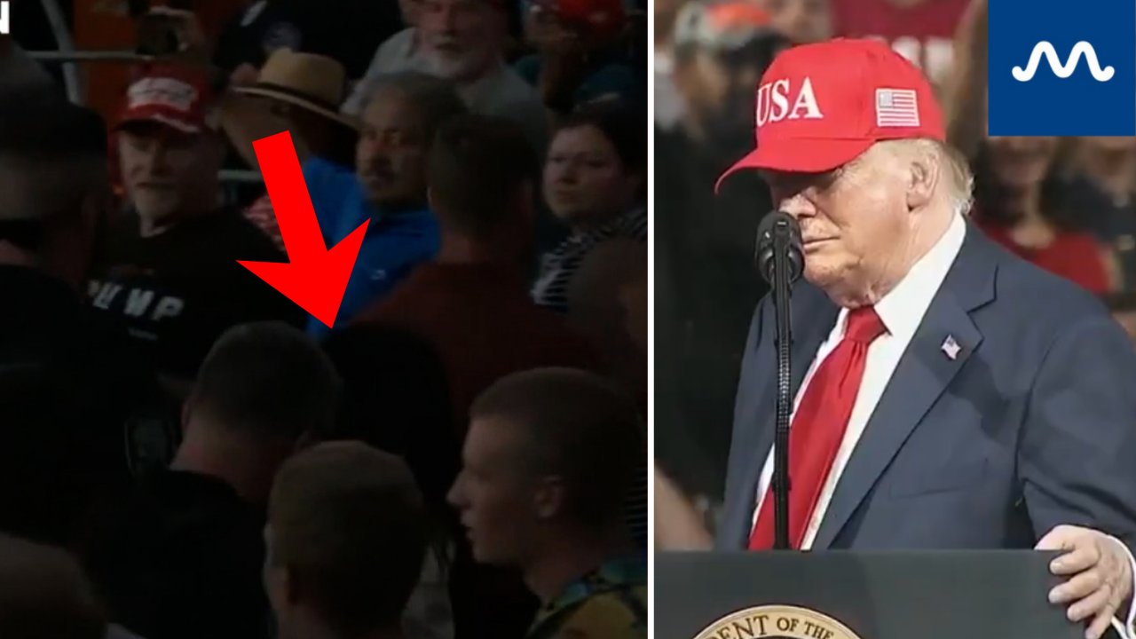 Trump Spots Female Heckler During Rally: ‘Oh, It’s a She. Hello?’