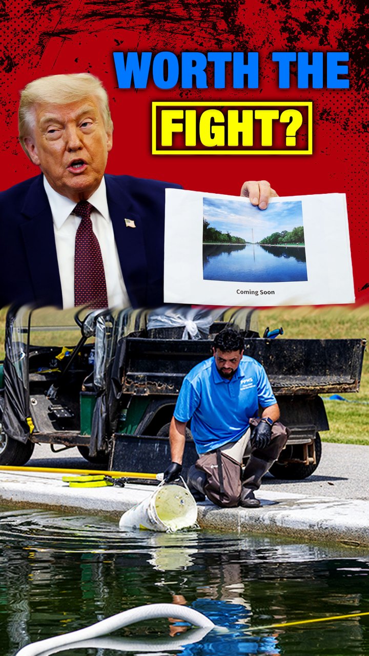 Trump's Reflecting Pool Turned Green—But He Isn't Backing Down