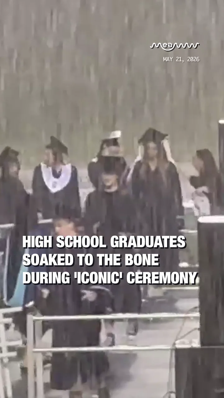 High School Graduates Soaked to the Bone During 'Iconic' Ceremony