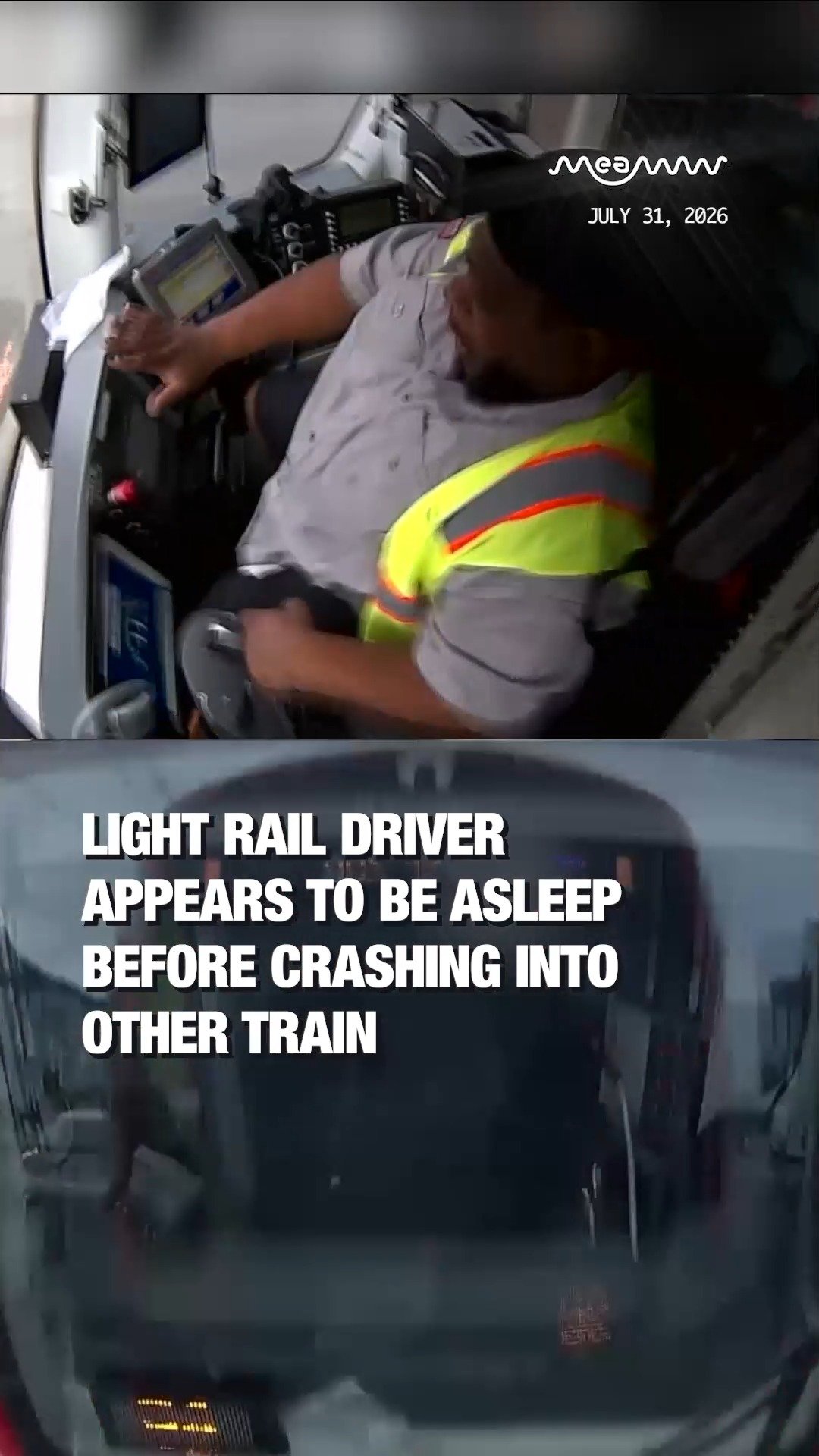 Light Rail Driver Appears to Be Asleep Before Crashing Into Other Train