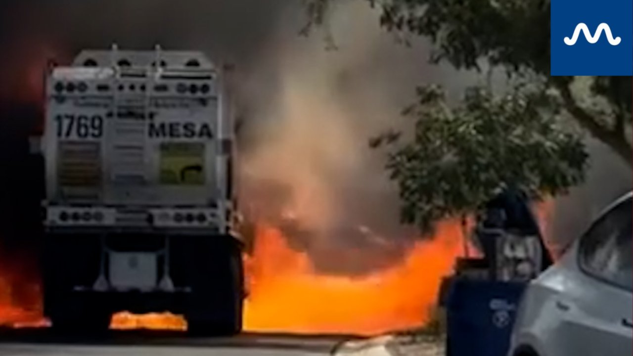 Recycling Truck Bursts Into Flames as Fire Vortex Forms in Arizona