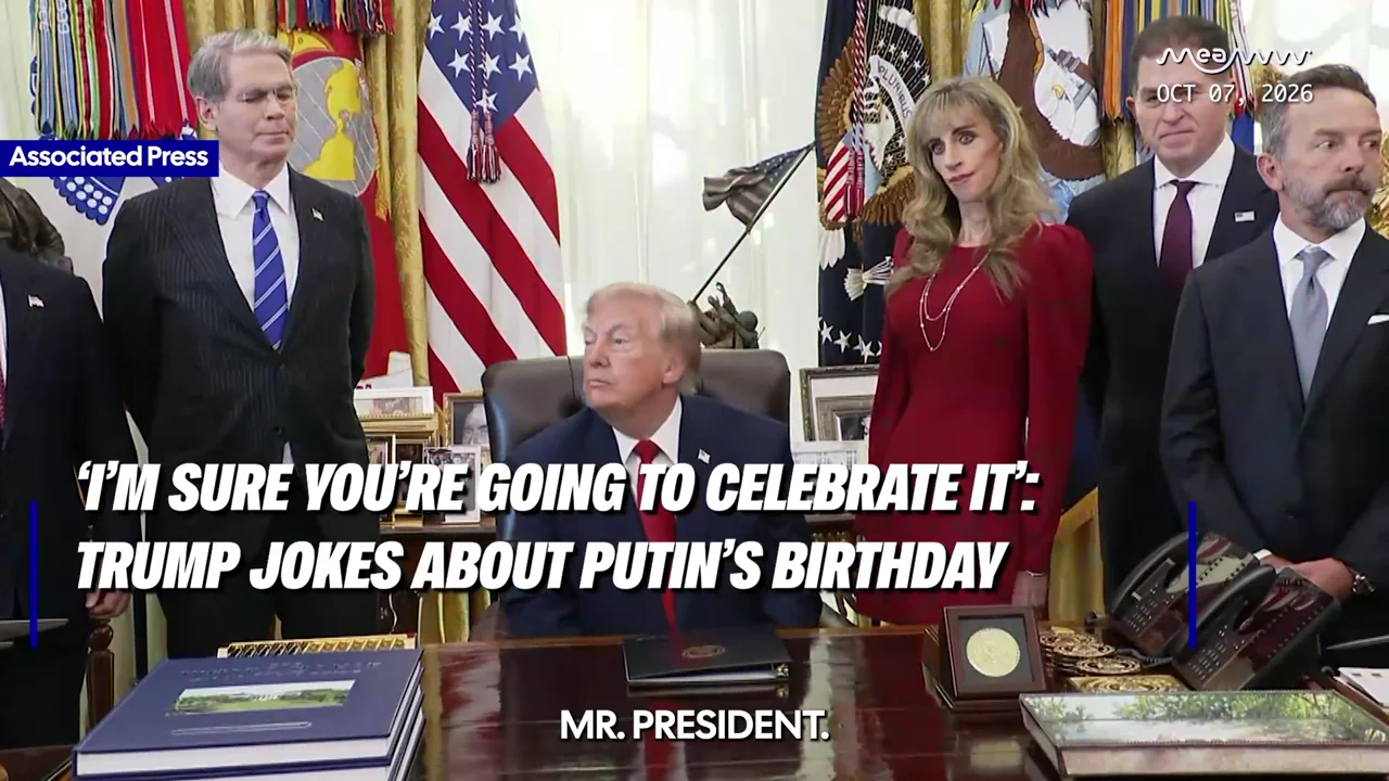 ‘I’m Sure You’re Going to Celebrate It’: Trump Jokes About Putin’s Birthday
