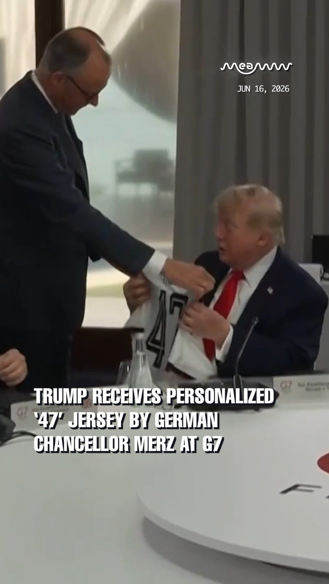 Watch President Trump's Reaction When German Chancellor Merz Gifts Trump a "47" World Cup Jersey