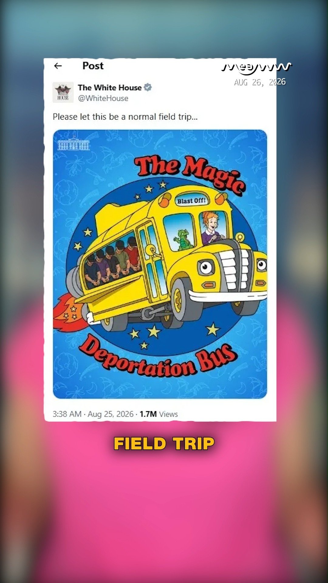 White House Gives 90s Magic School Bus Trump-Style Makeover.