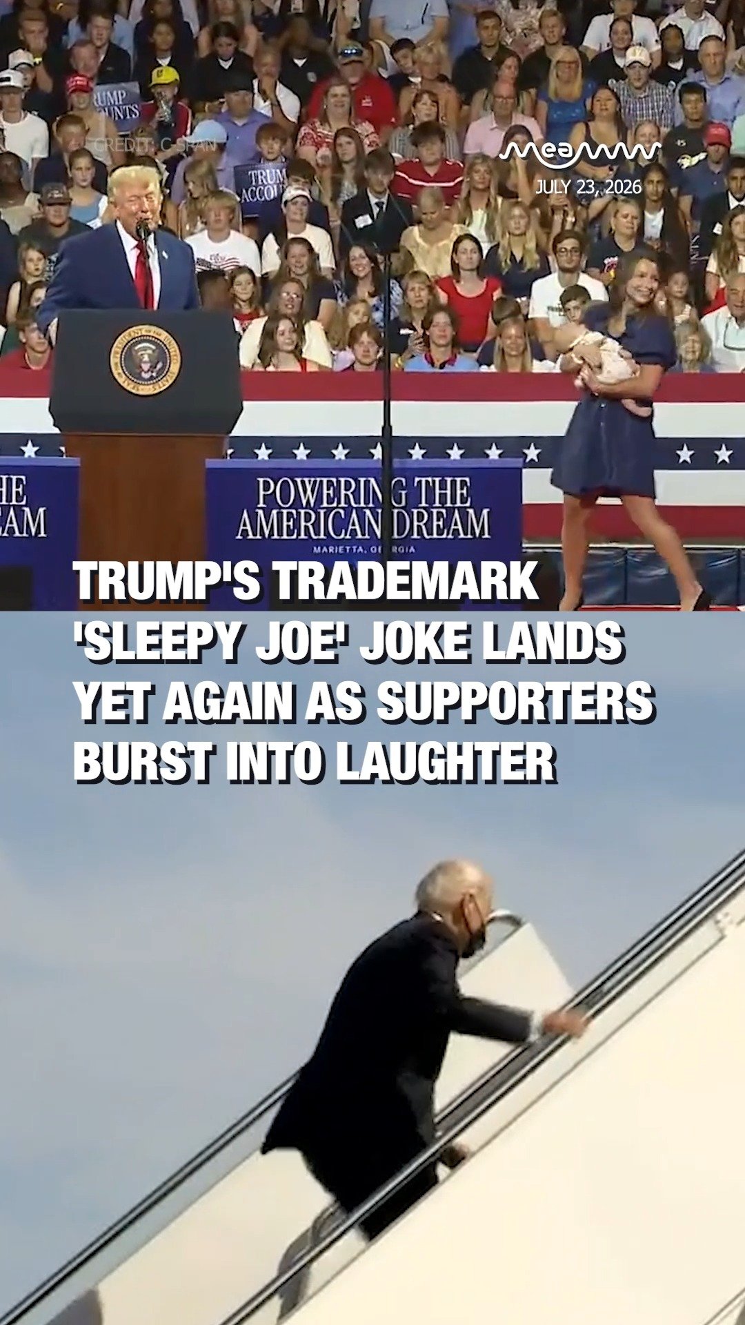 Trump's Trademark 'Sleepy Joe' Joke Lands Yet Again As Supporters Burst Into Laughter