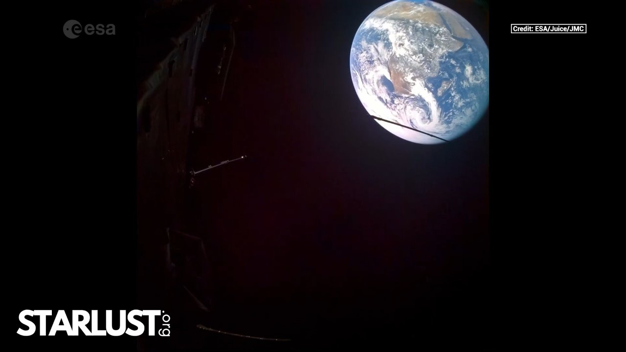 Watch Earth drift away as ESA’s Juice spacecraft heads for Jupiter