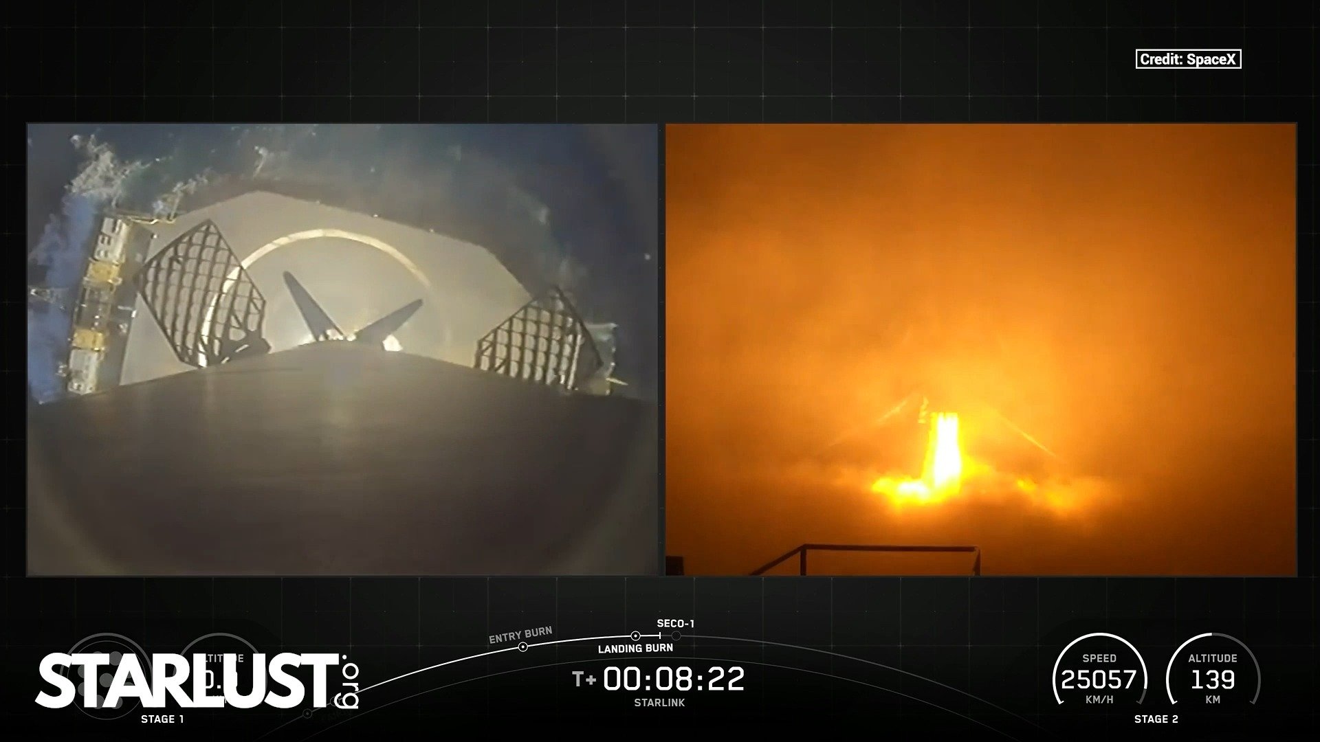 SpaceX Falcon 9 booster lands after 17th flight as fairing half completes 40th flight
