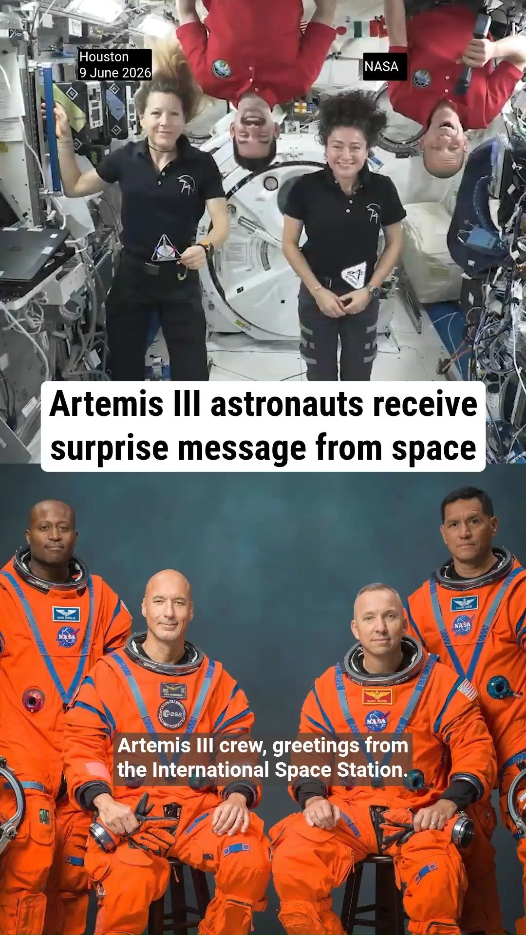 Artemis III astronauts receive surprise message from space