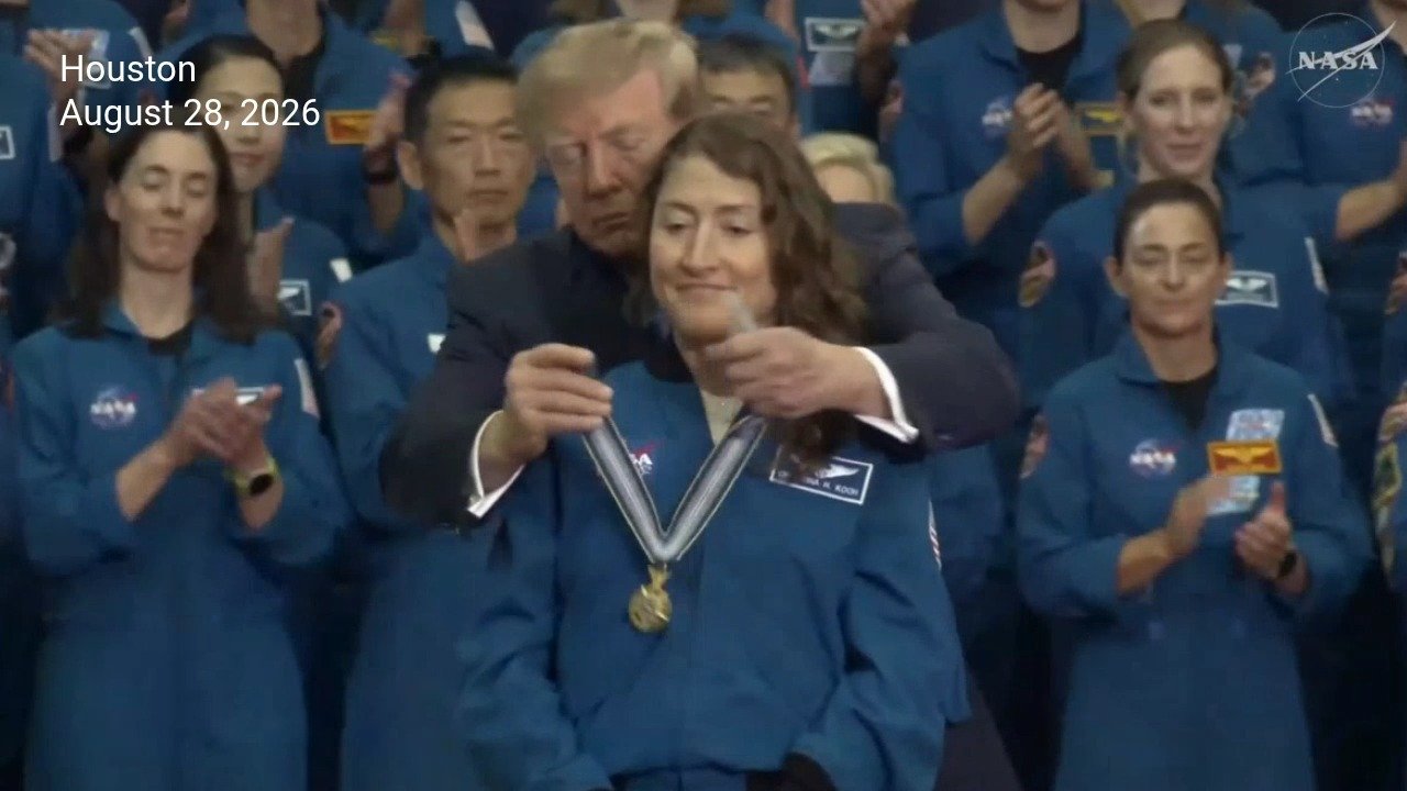 President Trump awards Artemis II astronaut Christina Koch Space Medal of Honor