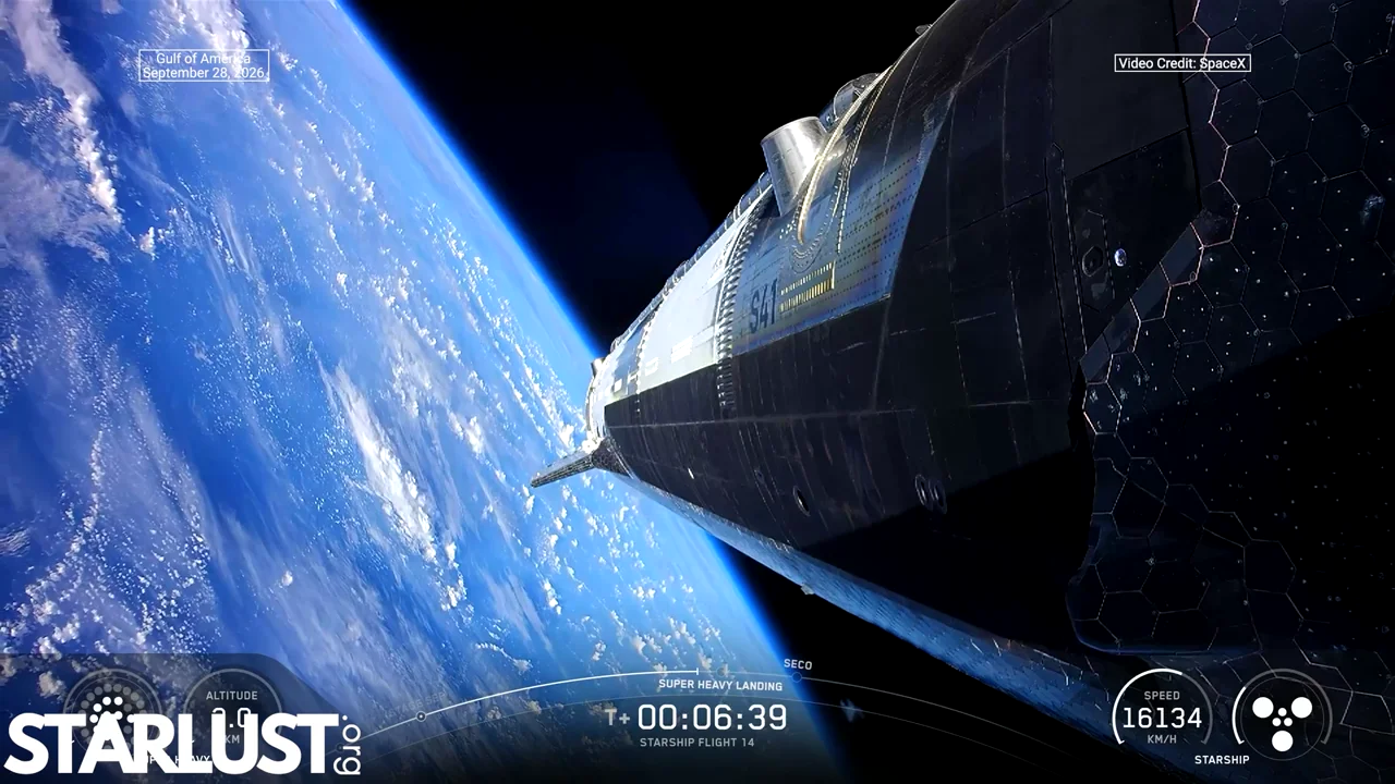 SpaceX's Super Heavy booster splashes down after Starship's first orbital launch