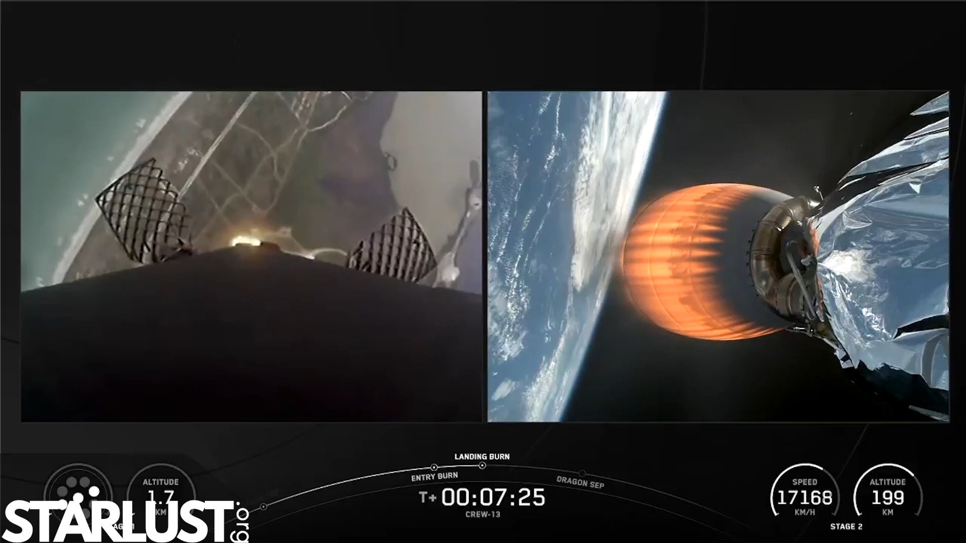 Falcon 9 lands at LZ-40 after launching Crew-13 to the ISS